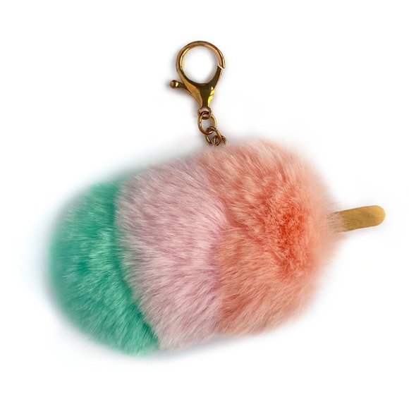 Ice Pop Key Chain, Bag Tassel Charm for Purse, Backpack,  or Tote Bag, Pom-Pom - Picture 4 of 5